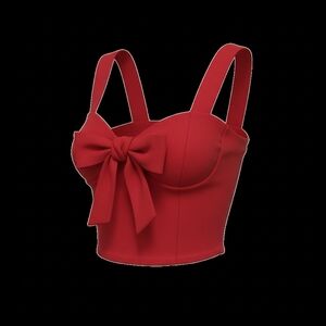 Sienna Sky Red Crop Top with Bow